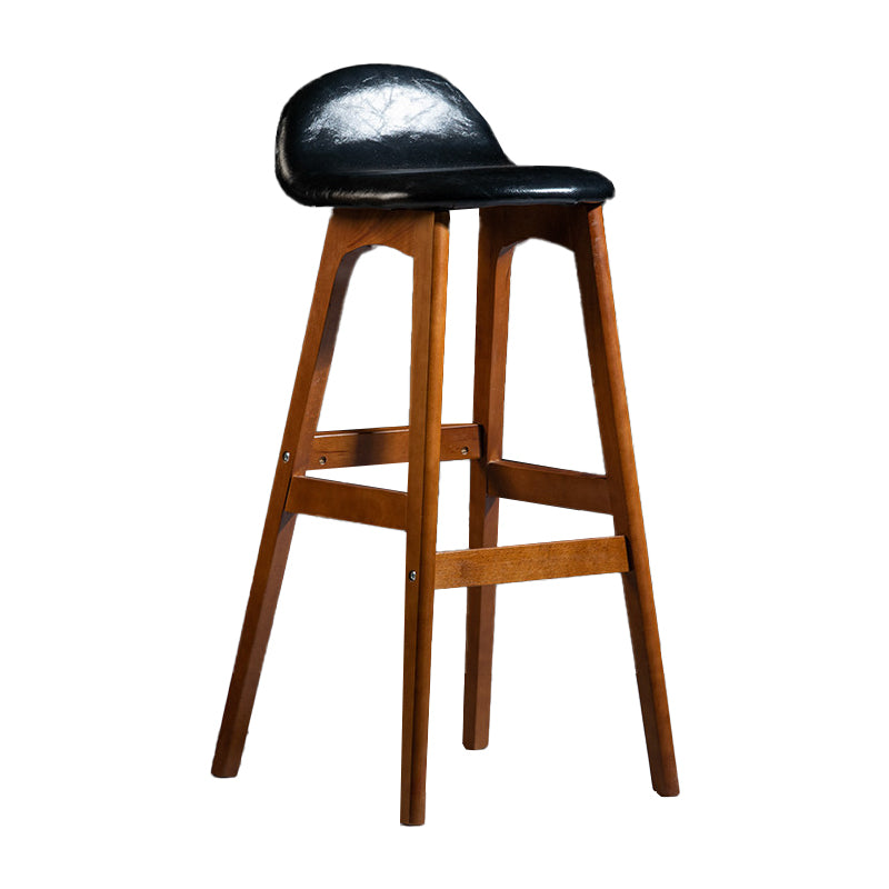 Contemporary 29-inch Upholstered Barstool Rubberwood Footrest Home Stool
