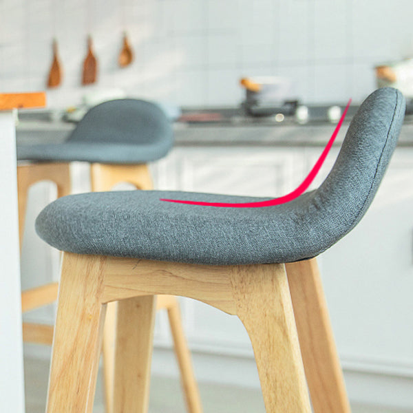 Contemporary 29-inch Upholstered Barstool Rubberwood Footrest Home Stool