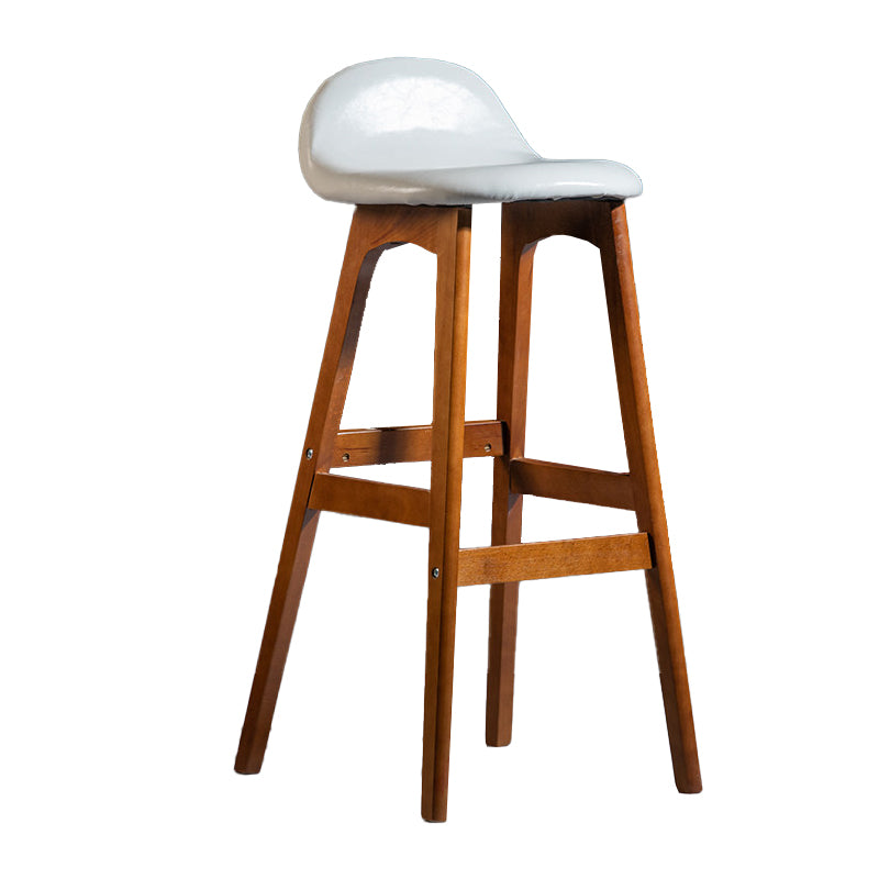Contemporary 29-inch Upholstered Barstool Rubberwood Footrest Home Stool