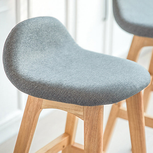 Contemporary 29-inch Upholstered Barstool Rubberwood Footrest Home Stool