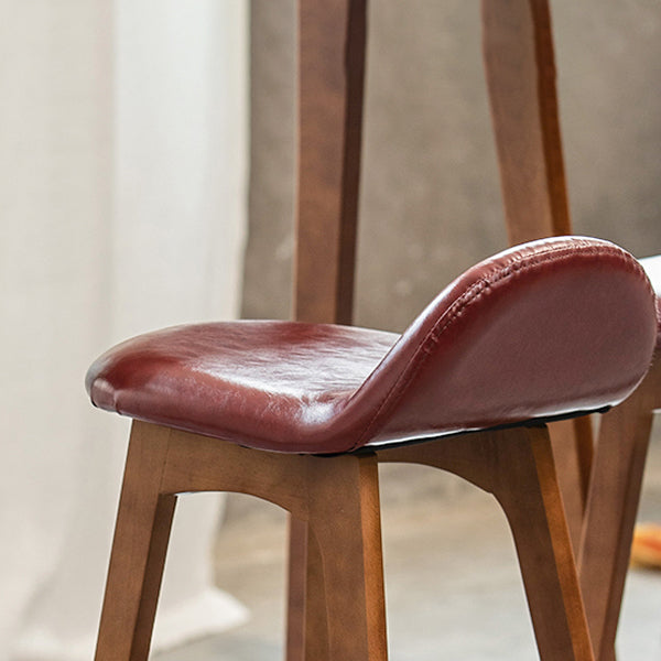 Contemporary 29-inch Upholstered Barstool Rubberwood Footrest Home Stool