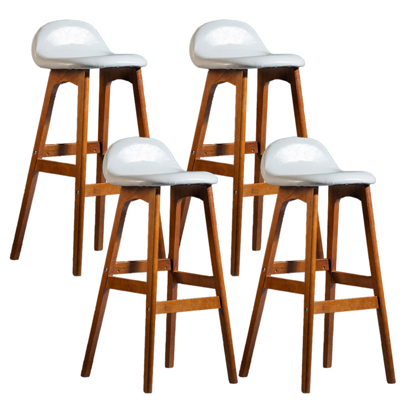 Contemporary 29-inch Upholstered Barstool Rubberwood Footrest Home Stool