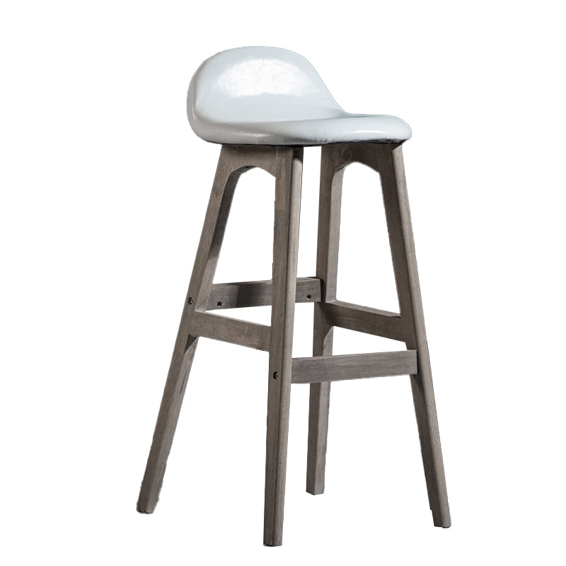 Contemporary 29-inch Upholstered Barstool Rubberwood Footrest Home Stool