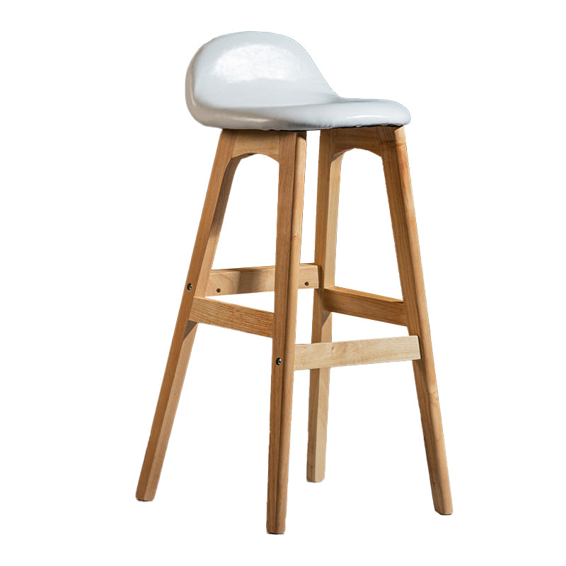Contemporary 29-inch Upholstered Barstool Rubberwood Footrest Home Stool