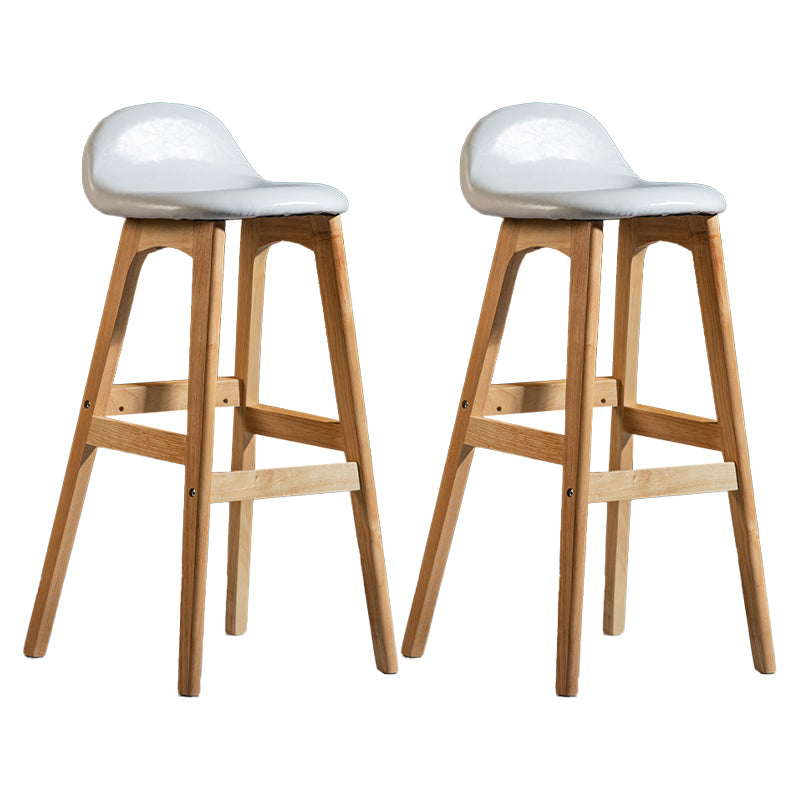 Contemporary 29-inch Upholstered Barstool Rubberwood Footrest Home Stool