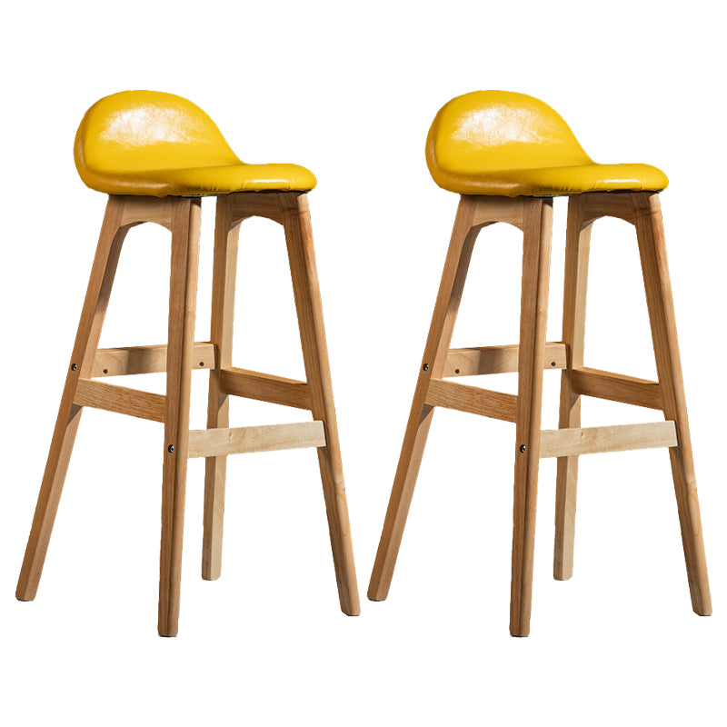 Contemporary 29-inch Upholstered Barstool Rubberwood Footrest Home Stool