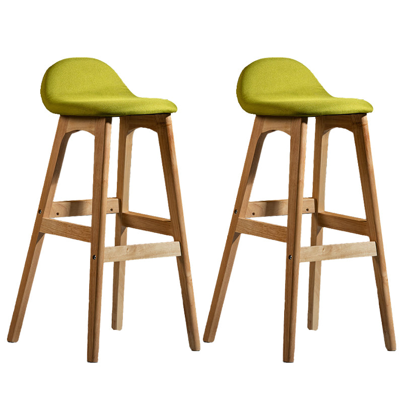 Contemporary 29-inch Upholstered Barstool Rubberwood Footrest Home Stool