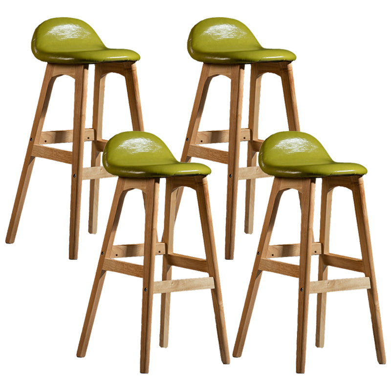 Contemporary 29-inch Upholstered Barstool Rubberwood Footrest Home Stool