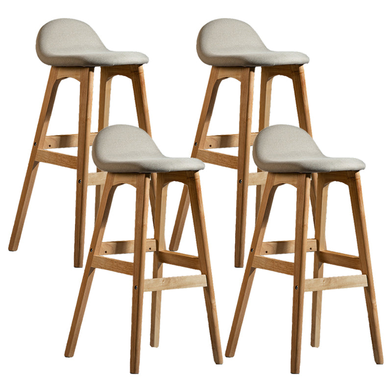 Contemporary 29-inch Upholstered Barstool Rubberwood Footrest Home Stool