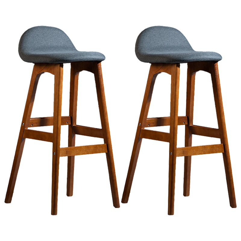 Contemporary 29-inch Upholstered Barstool Rubberwood Footrest Home Stool