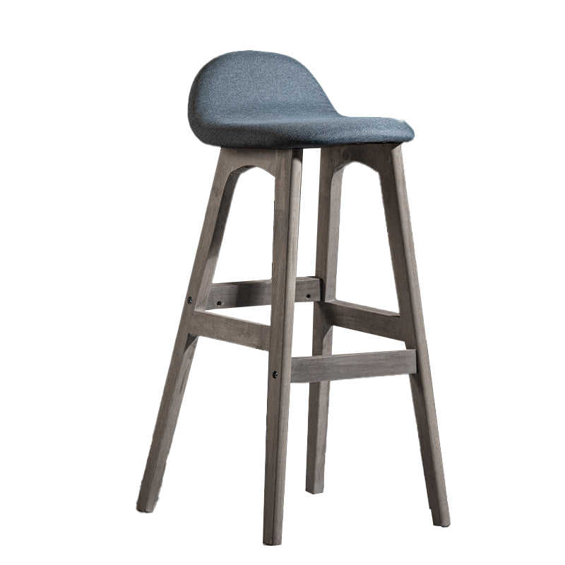Contemporary 29-inch Upholstered Barstool Rubberwood Footrest Home Stool