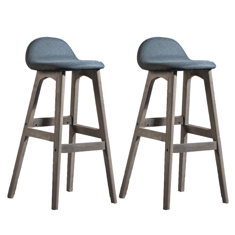 Contemporary 29-inch Upholstered Barstool Rubberwood Footrest Home Stool