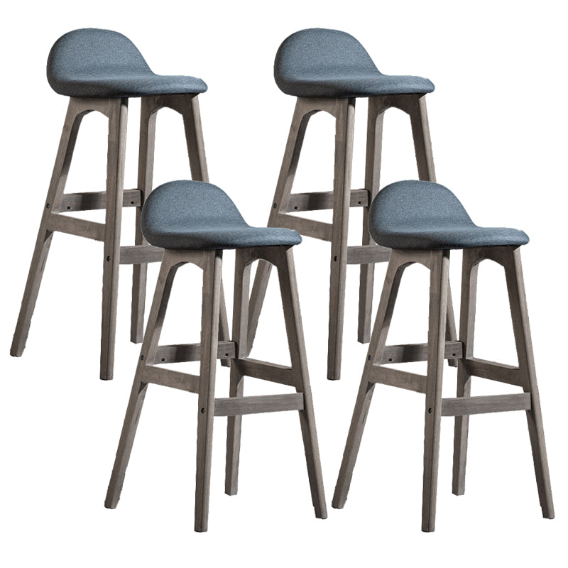 Contemporary 29-inch Upholstered Barstool Rubberwood Footrest Home Stool