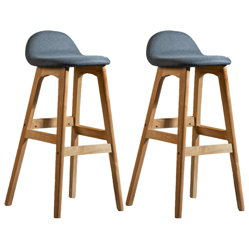 Contemporary 29-inch Upholstered Barstool Rubberwood Footrest Home Stool