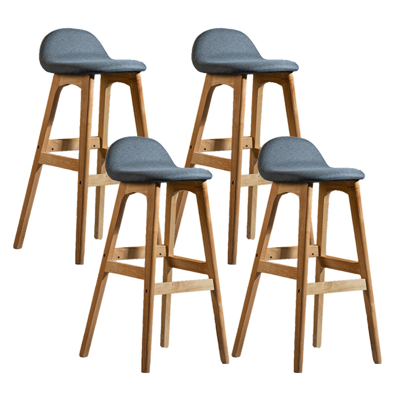 Contemporary 29-inch Upholstered Barstool Rubberwood Footrest Home Stool