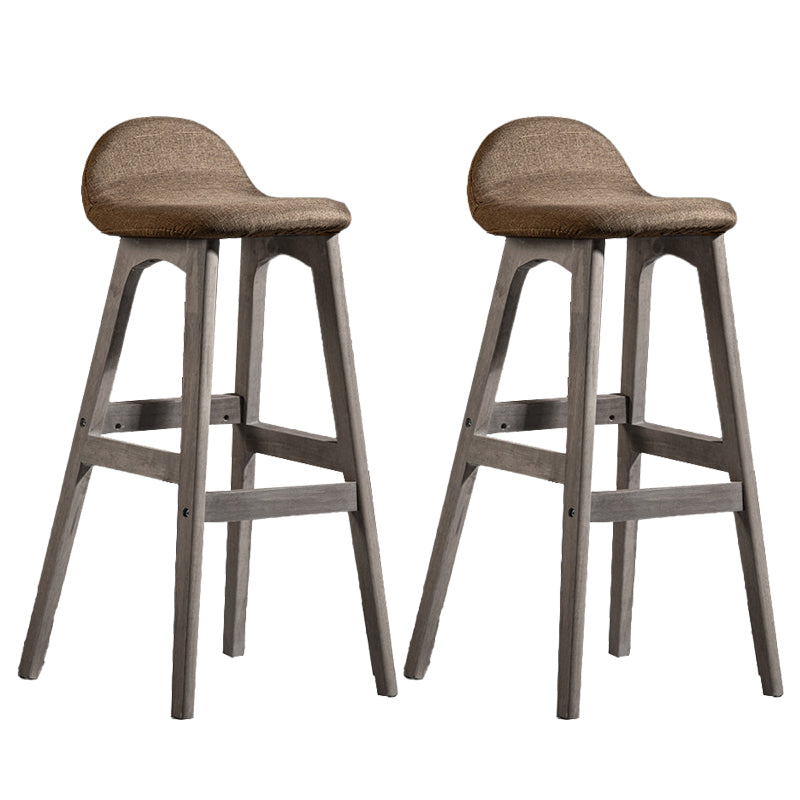 Contemporary 29-inch Upholstered Barstool Rubberwood Footrest Home Stool
