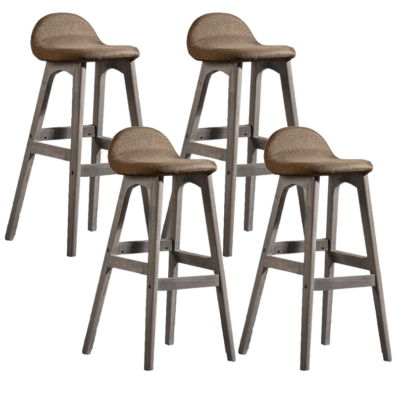 Contemporary 29-inch Upholstered Barstool Rubberwood Footrest Home Stool