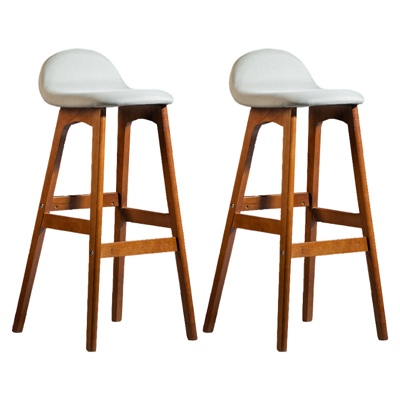 Contemporary 29-inch Upholstered Barstool Rubberwood Footrest Home Stool