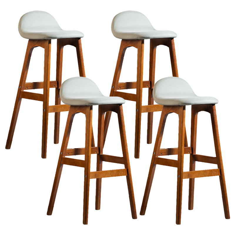 Contemporary 29-inch Upholstered Barstool Rubberwood Footrest Home Stool