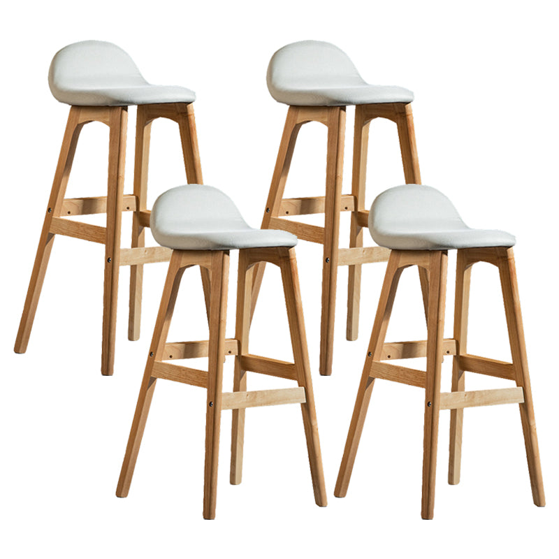 Contemporary 29-inch Upholstered Barstool Rubberwood Footrest Home Stool
