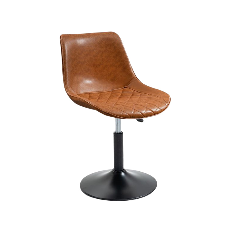 Industrial Bar and Counter Stool Adjustable Height Stool with Pedestal Base in Black