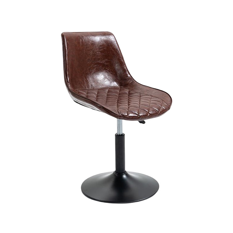 Industrial Bar and Counter Stool Adjustable Height Stool with Pedestal Base in Black