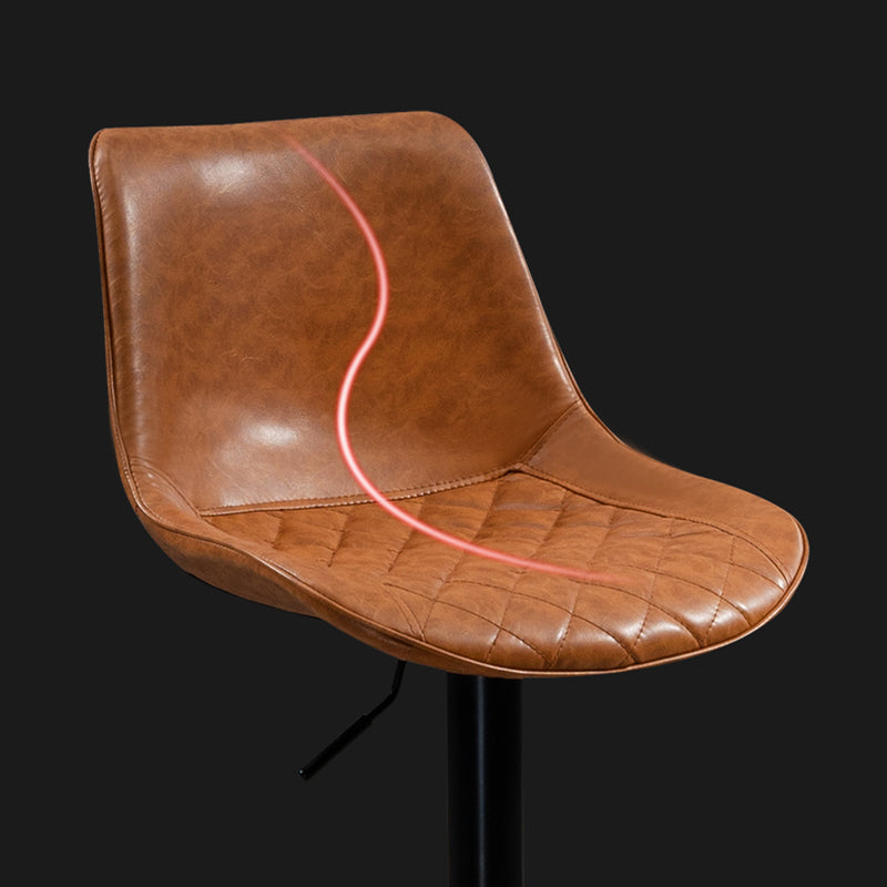 Industrial Bar and Counter Stool Adjustable Height Stool with Pedestal Base in Black