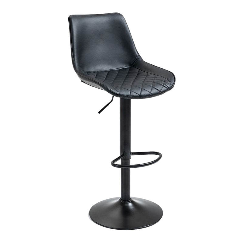 Industrial Bar and Counter Stool Adjustable Height Stool with Pedestal Base in Black