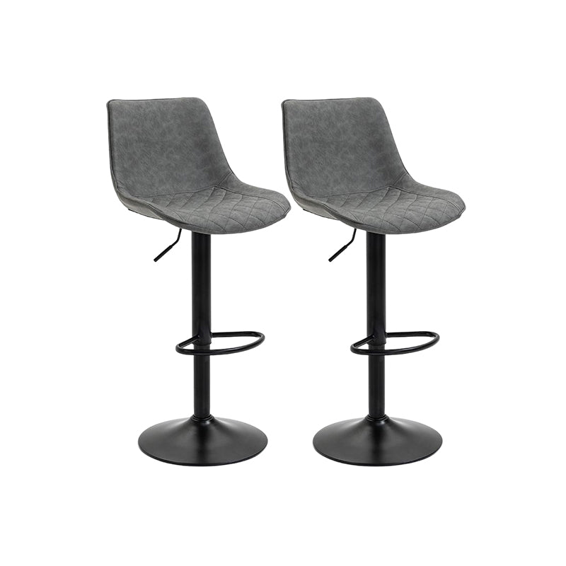 Industrial Bar and Counter Stool Adjustable Height Stool with Pedestal Base in Black