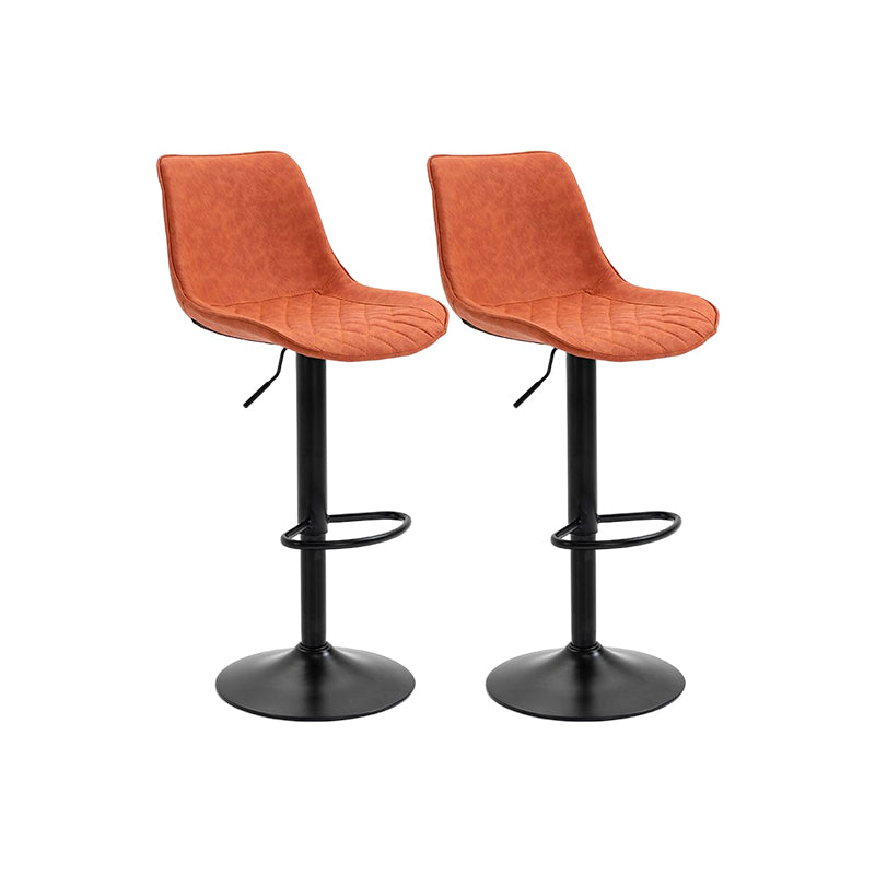 Industrial Bar and Counter Stool Adjustable Height Stool with Pedestal Base in Black