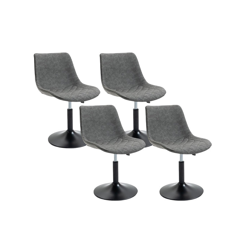 Industrial Bar and Counter Stool Adjustable Height Stool with Pedestal Base in Black