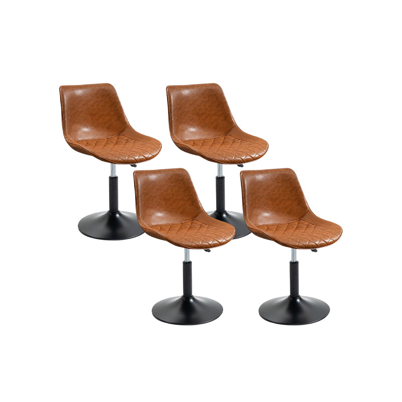 Industrial Bar and Counter Stool Adjustable Height Stool with Pedestal Base in Black