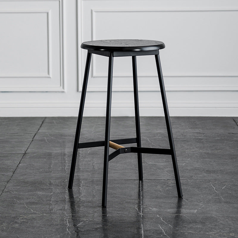 Industrial Backless Bar-stool PU Leather Bar Stool with Metal Legs