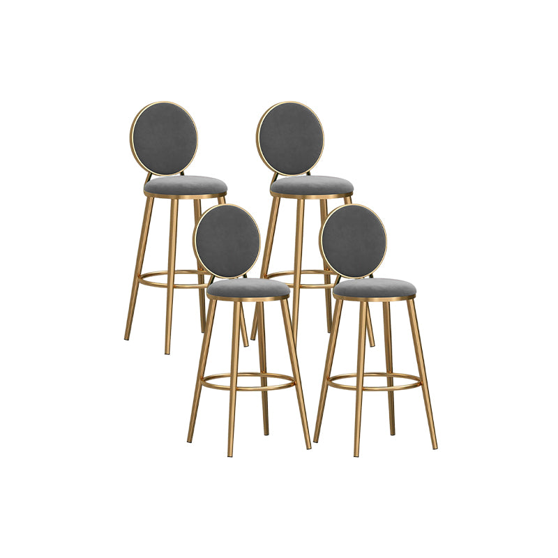 Nordic Style Bar-stool Round Counter Bar Stool with Metal Legs