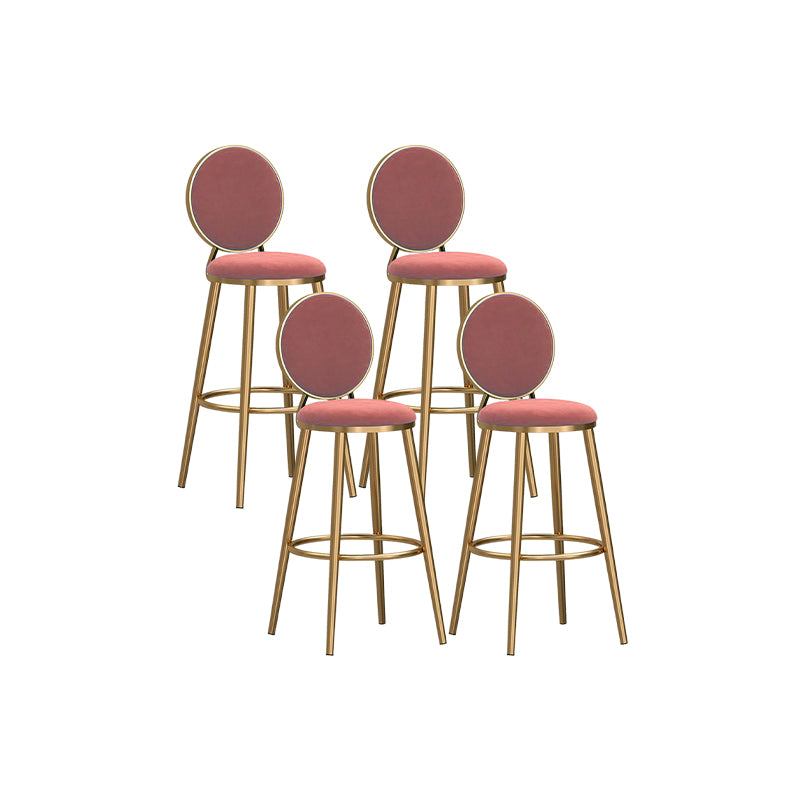 Nordic Style Bar-stool Round Counter Bar Stool with Metal Legs