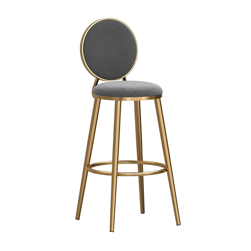 Nordic Style Bar-stool Round Counter Bar Stool with Metal Legs