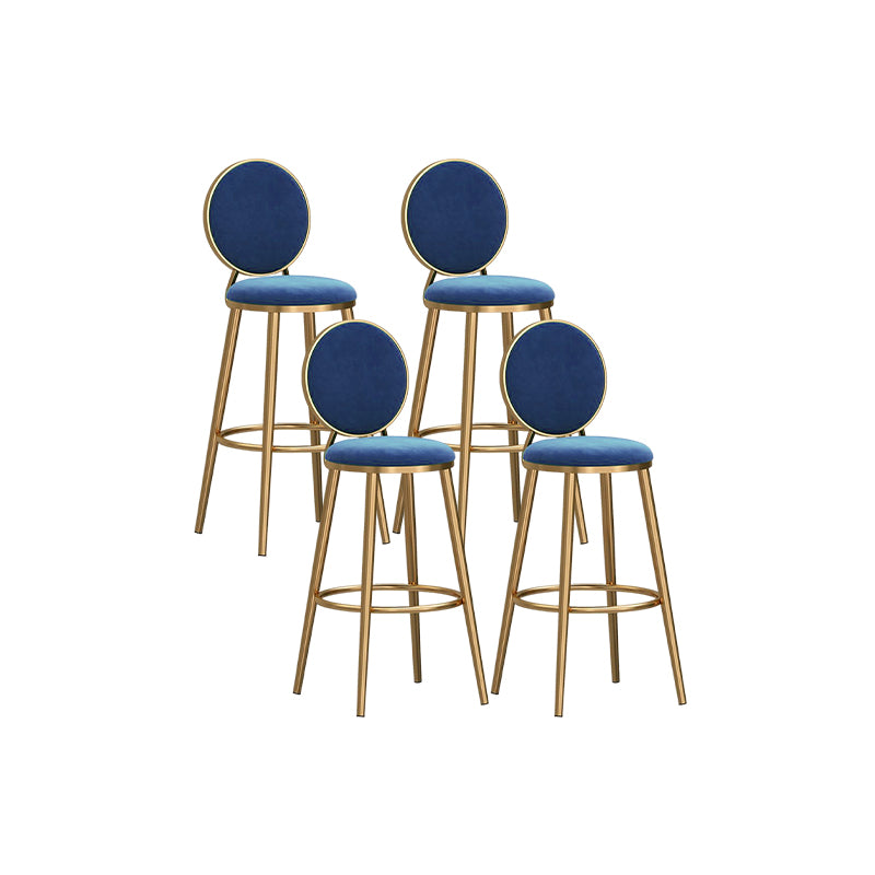 Nordic Style Bar-stool Round Counter Bar Stool with Metal Legs