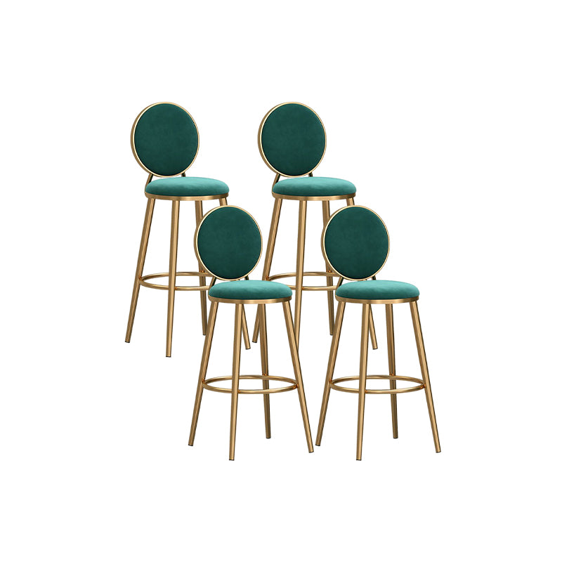 Nordic Style Bar-stool Round Counter Bar Stool with Metal Legs
