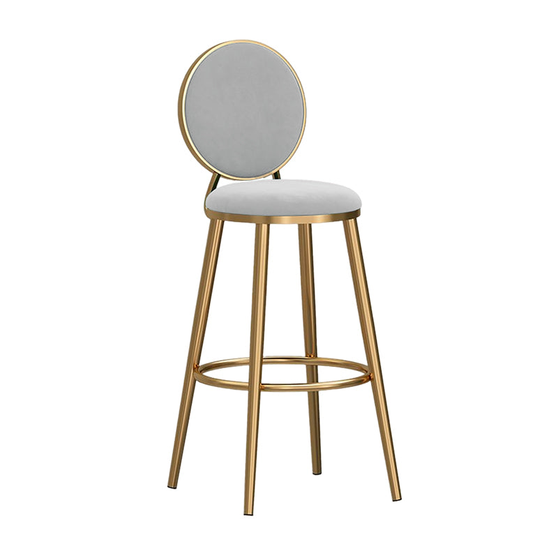 Nordic Style Bar-stool Round Counter Bar Stool with Metal Legs