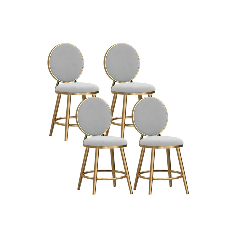 Nordic Style Bar-stool Round Counter Bar Stool with Metal Legs