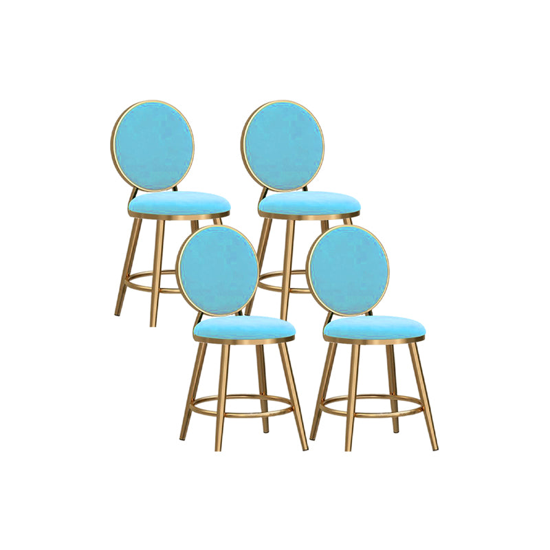 Nordic Style Bar-stool Round Counter Bar Stool with Metal Legs