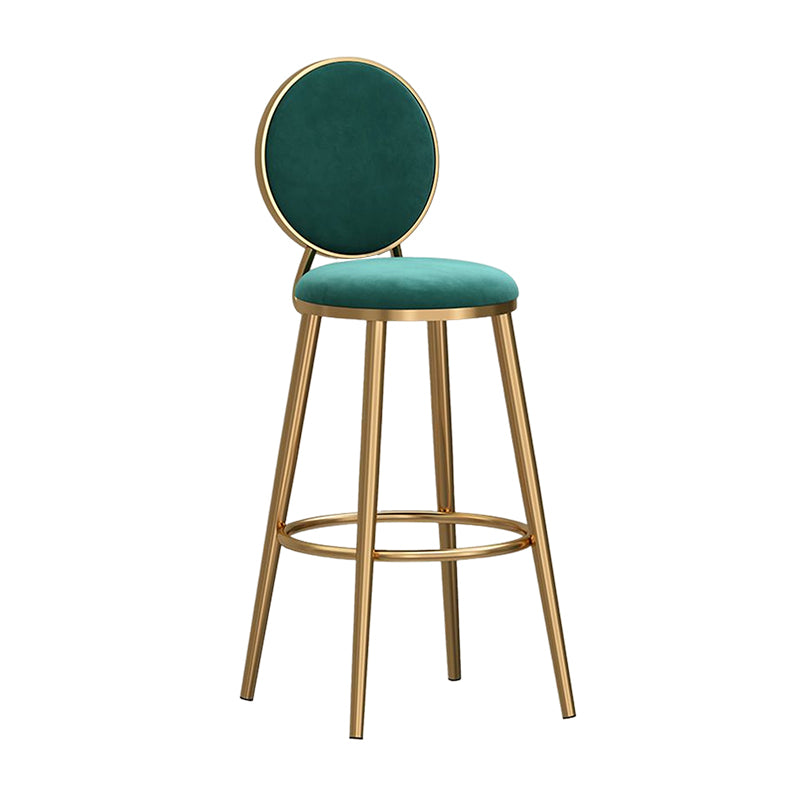 Nordic Style Bar-stool Round Counter Bar Stool with Metal Legs