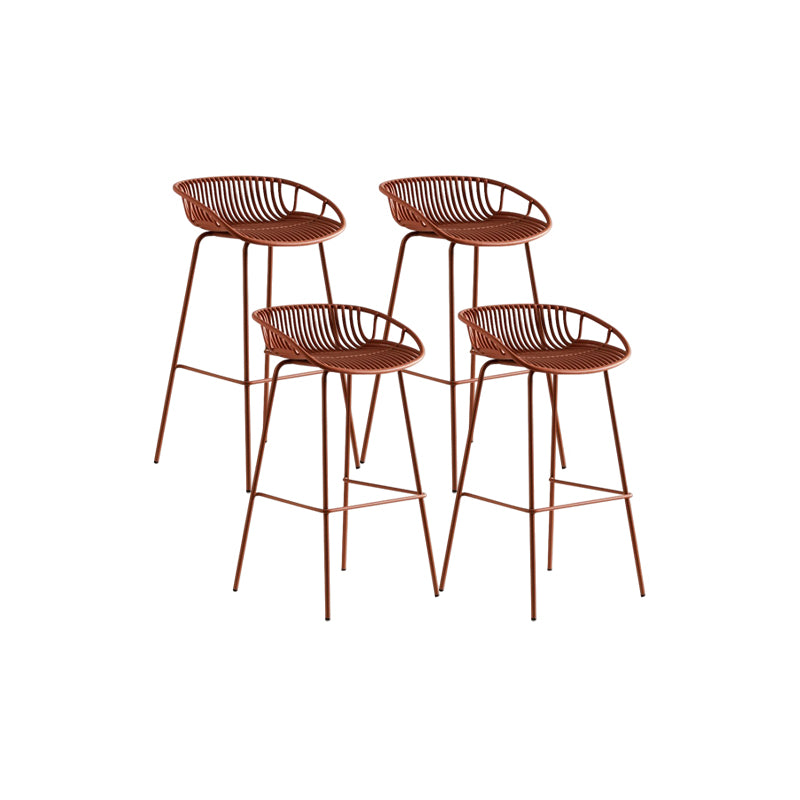 Contemporary Metal Bar Stool Bucket Counter Bar Stool with Metal Legs