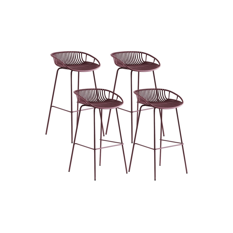 Contemporary Metal Bar Stool Bucket Counter Bar Stool with Metal Legs