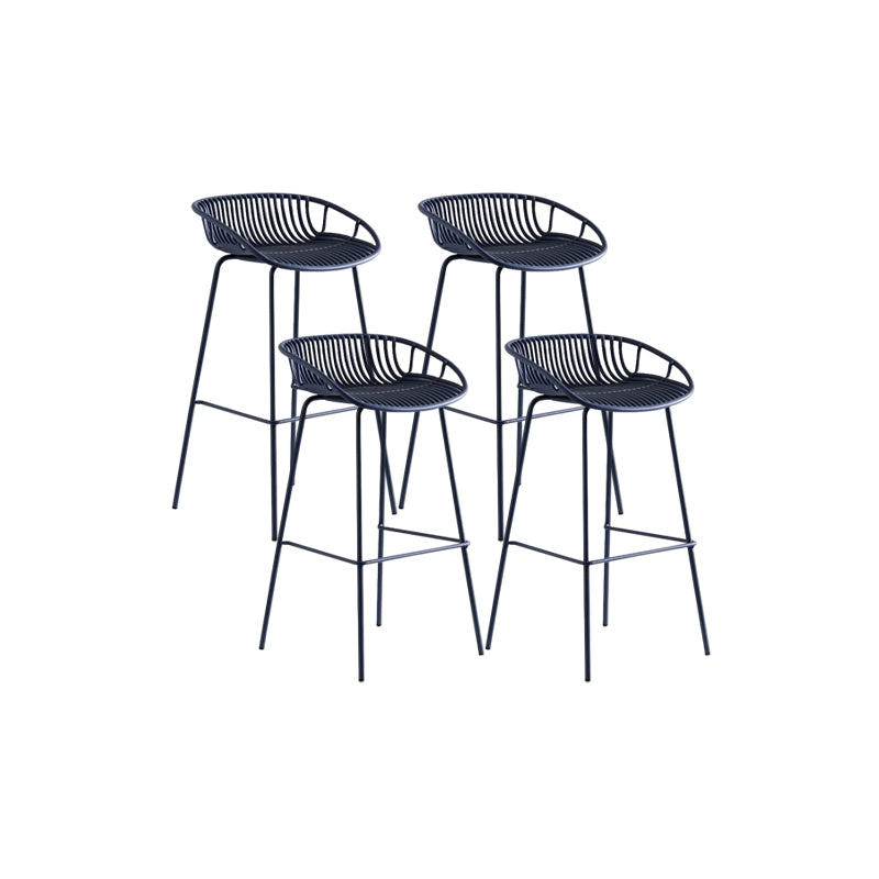 Contemporary Metal Bar Stool Bucket Counter Bar Stool with Metal Legs