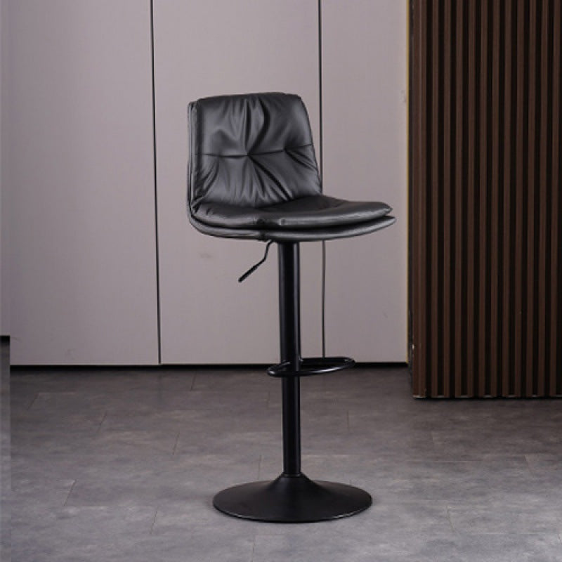 Contemporary Liftable Bar-stool PU Leather Bar Stool with Metal Legs