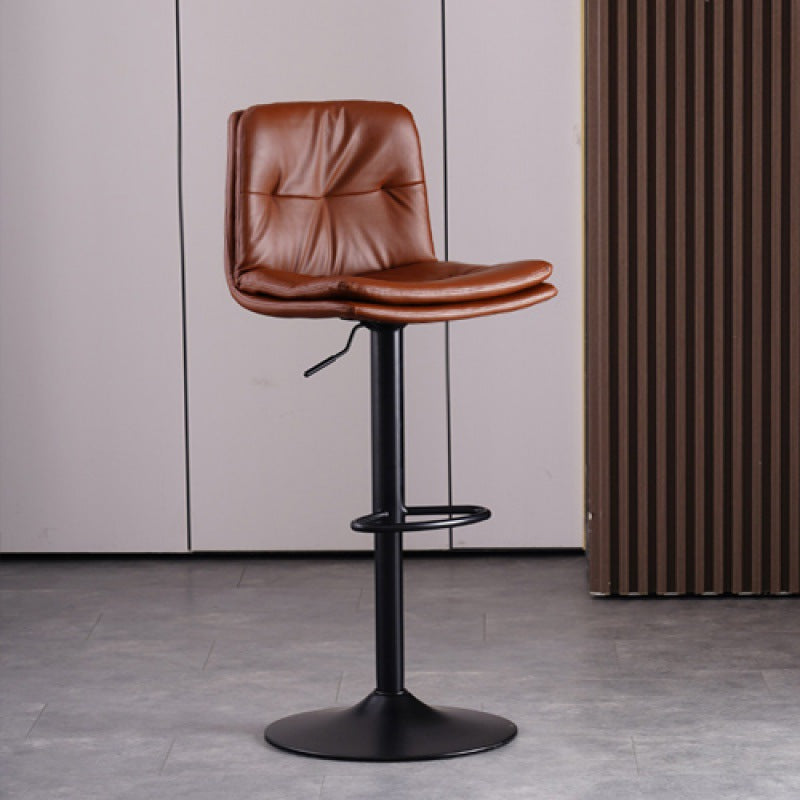 Contemporary Liftable Bar-stool PU Leather Bar Stool with Metal Legs