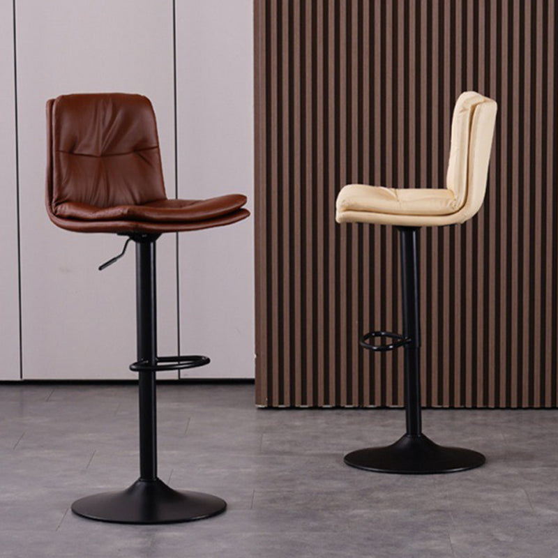Contemporary Liftable Bar-stool PU Leather Bar Stool with Metal Legs