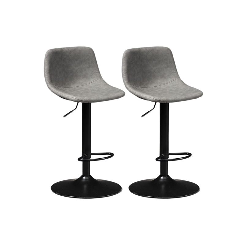 Contemporary Liftable Bar-stool Low Back Bar Stool with Metal Legs