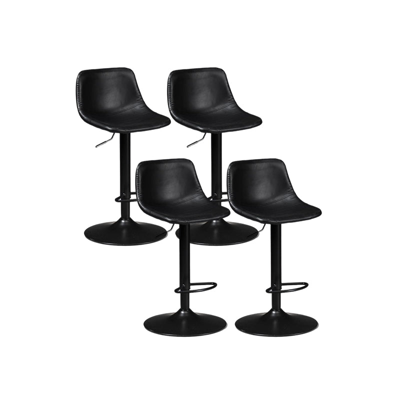 Contemporary Liftable Bar-stool Low Back Bar Stool with Metal Legs